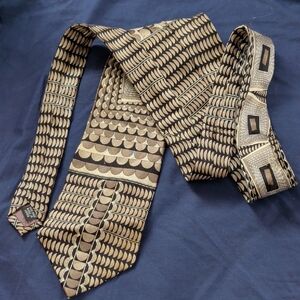 Valentino Rudy Polka Dot Silk Tie in Brown and Cream
